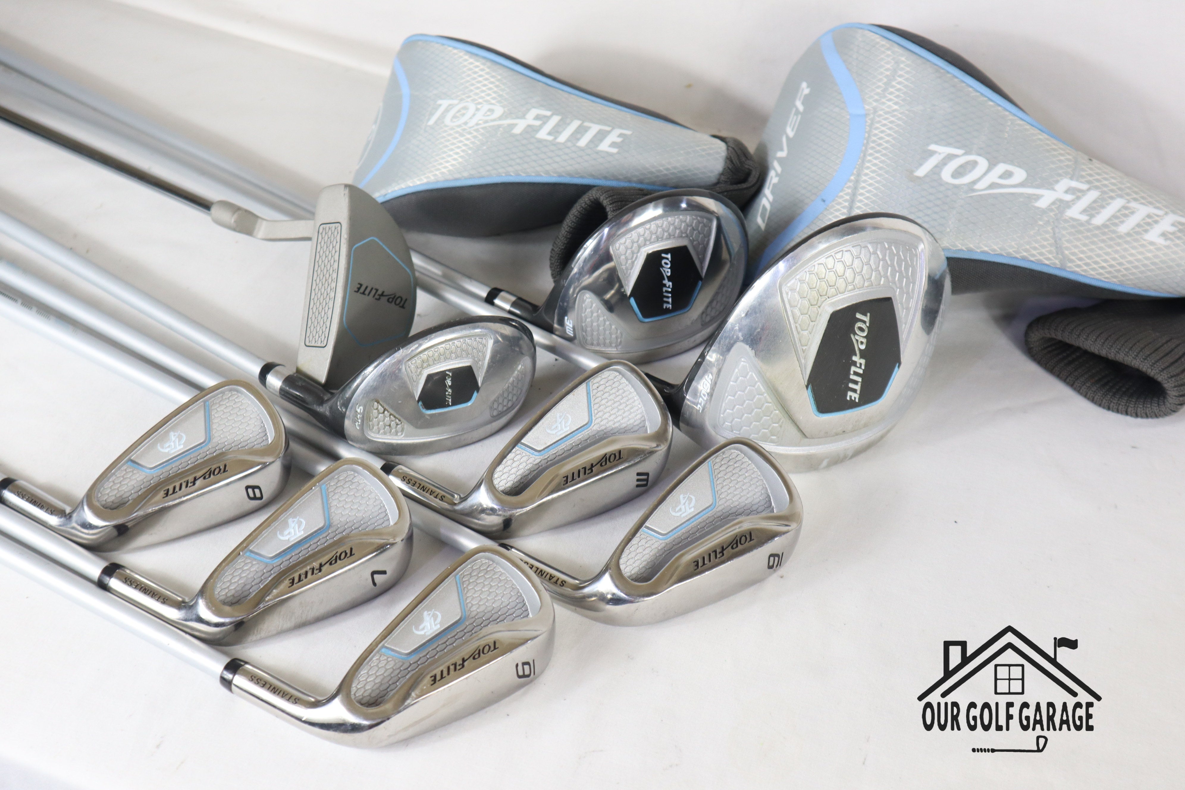 Ladies Top-Flite Stainless Full Set (Driver, 3W, 5H, 6-W, Putter)