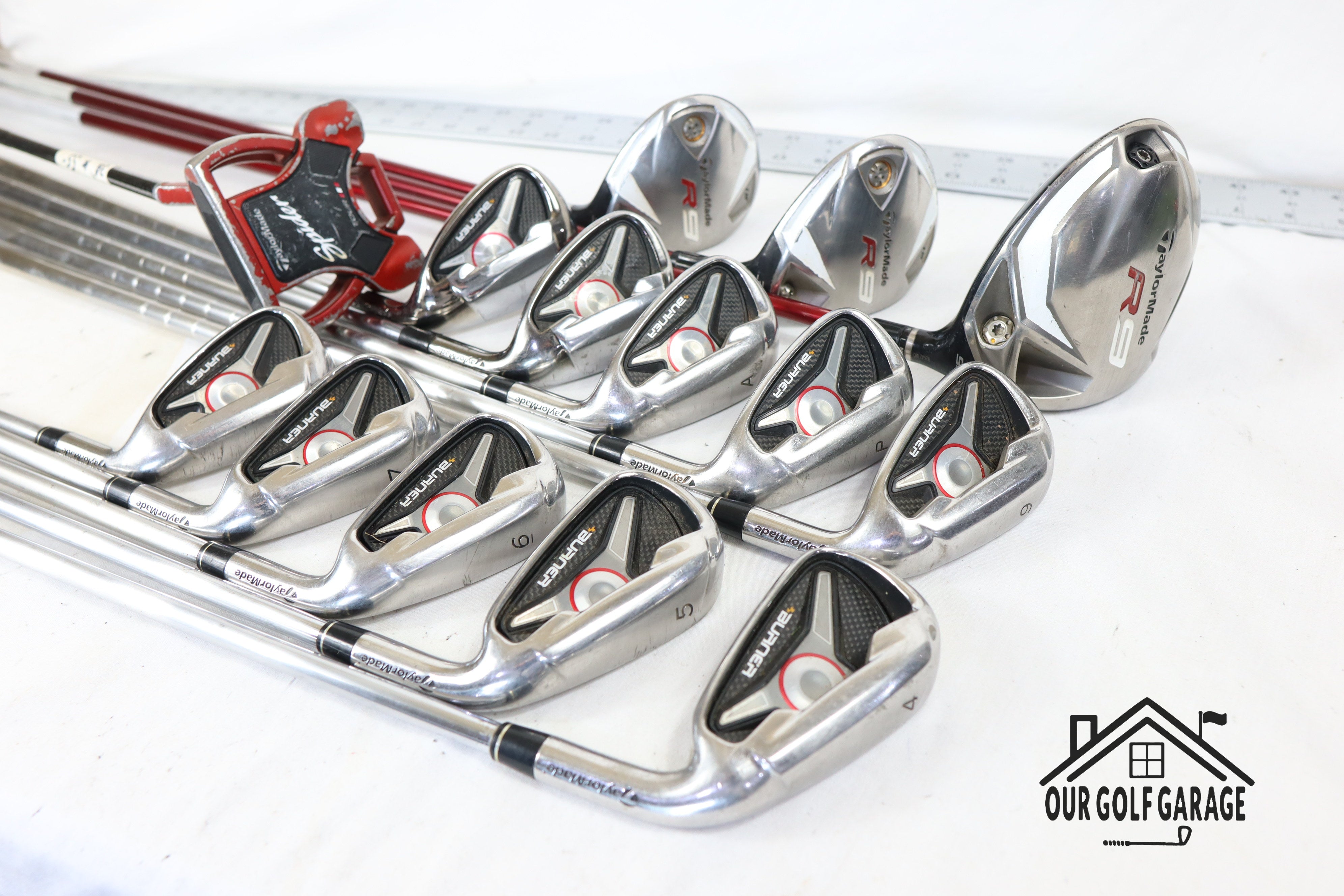 TaylorMade Burner x R9 Full Set (Driver, 3W, 5W, 4-P,A,S,L, Putter) (1.5" shortened, One Length)